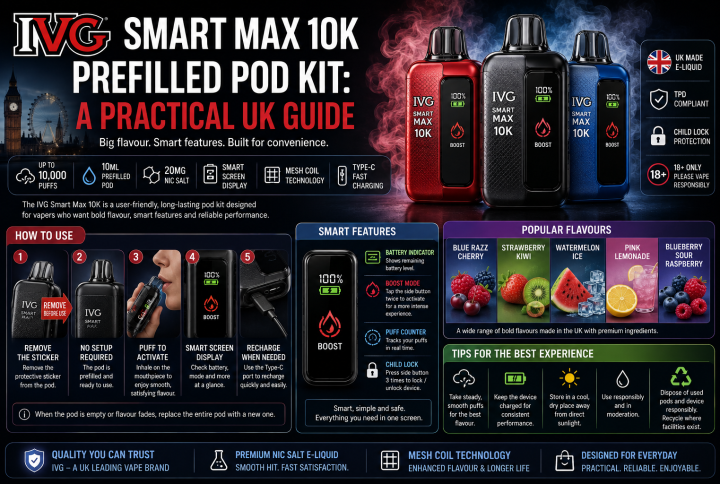 IVG Smart Max 10K Prefilled Pod Kit: A Practical UK Guide